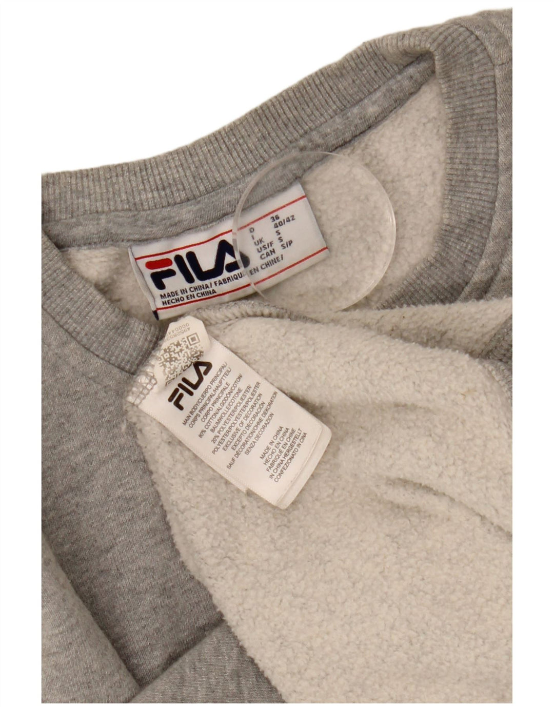 Fila - Sudadera extragrande para mujer, talla 10, algodón gris pequeño