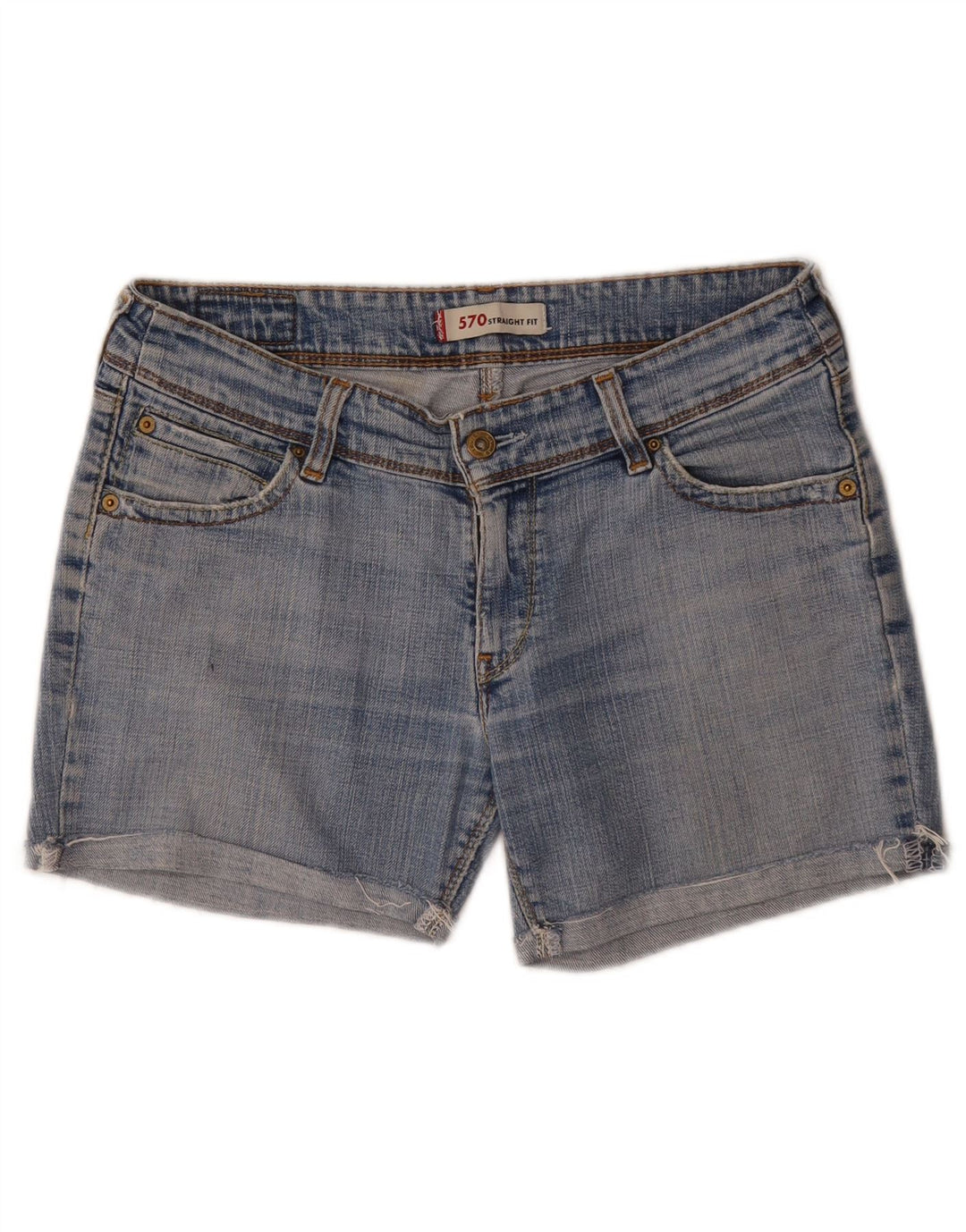 Levi's Mujer 570 Shorts De Mezclilla W32 Grande Algodón Azul