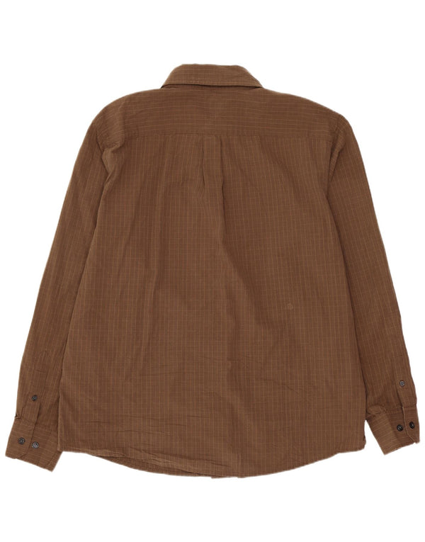 Camisa Dockers Hombre Grande Marrón Cuadros Algodón