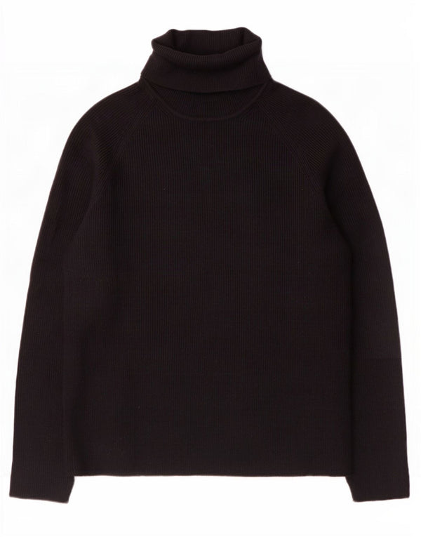 Marks & Spencer Suéter tipo jersey con cuello vuelto para mujer UK 10 Small Viscosa negra