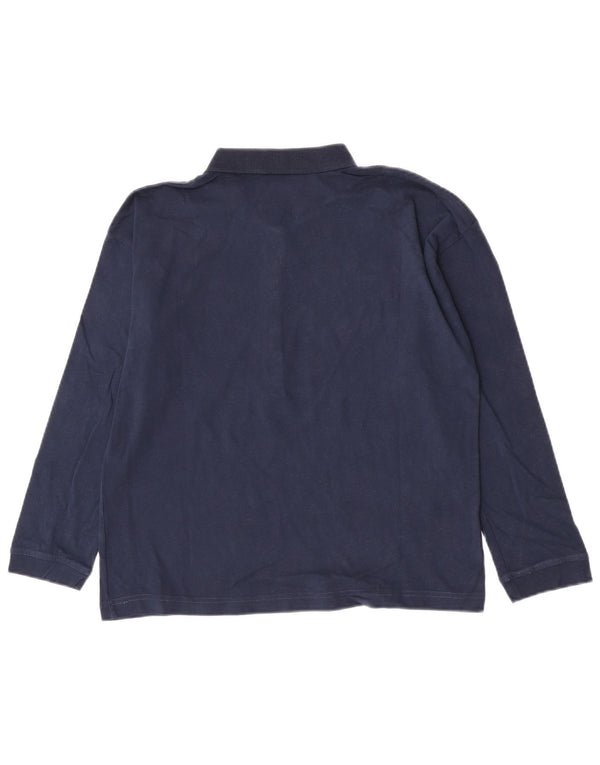 Crew Clothing Polo de manga larga para mujer UK 12 Medium Azul marino