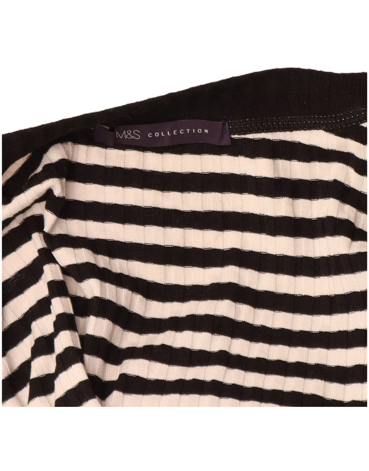 Marks & Spencer Top para mujer de manga larga UK 44 grande a rayas negras