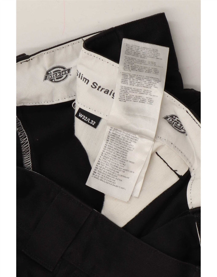 Dickies Pantalones chinos rectos y ajustados para hombre W32 L32 Poliéster negro