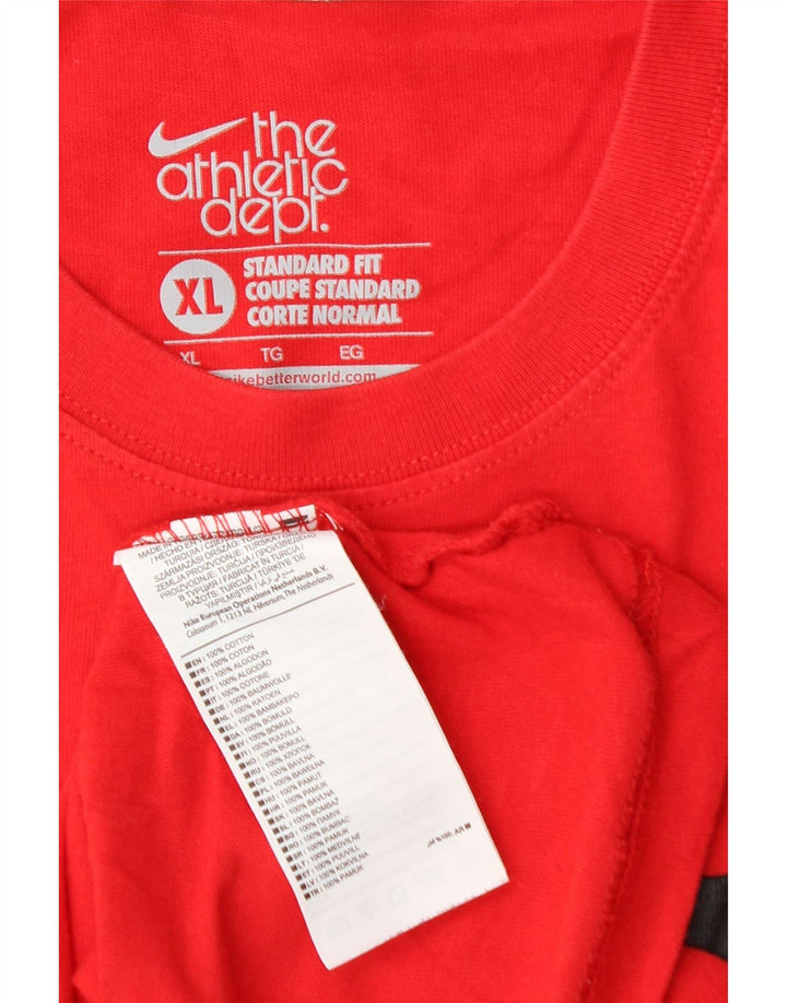 NIKE Camiseta gráfica de ajuste estándar Coupe para hombre, talla XL, algodón rojo