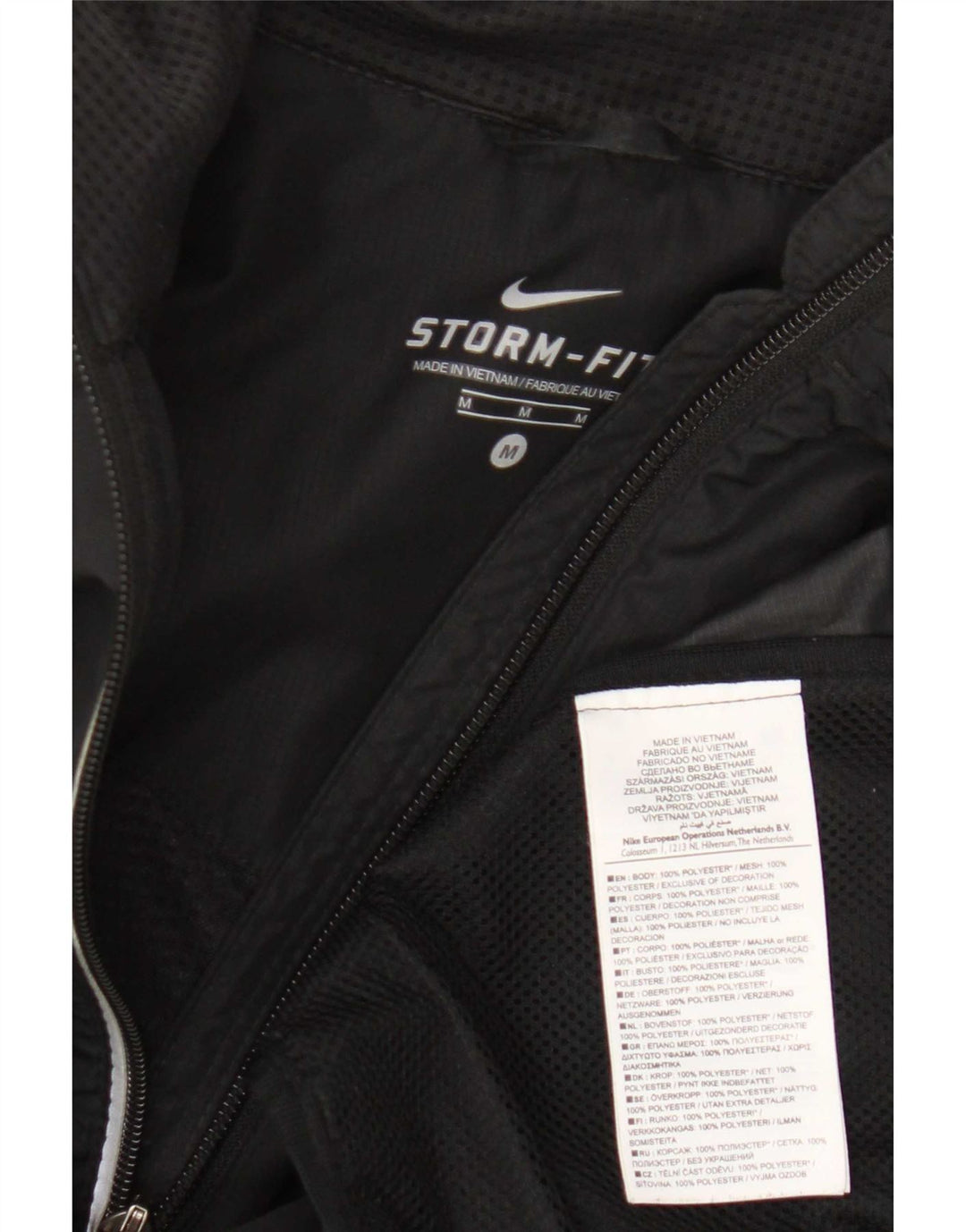 Nike Storm-Fit Chándal Top Chaqueta para Mujer UK 12 Mediano Negro Poliéster