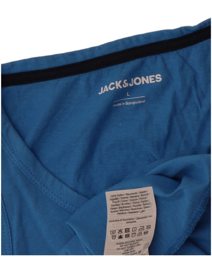 Jack & Jones Hombre Gráfico Chaleco Top Grande Algodón Azul