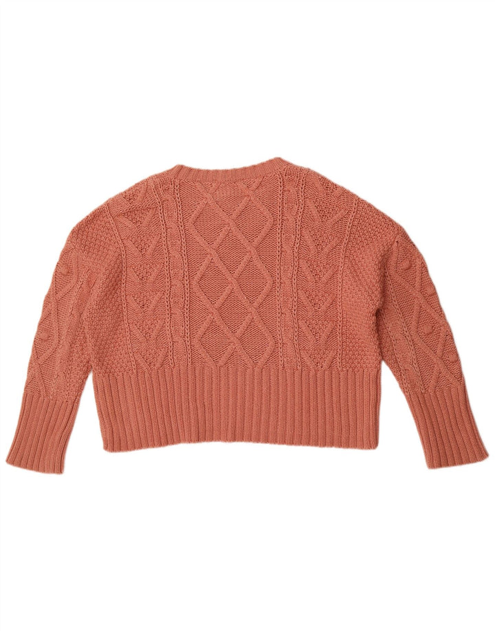 Zara - Jersey extragrande con cuello barco para mujer, talla 40, algodón rosa medio