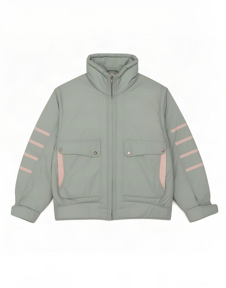 Chaqueta de esquí vintage de gran tamaño para mujer EU 40 Bloque de color verde medio