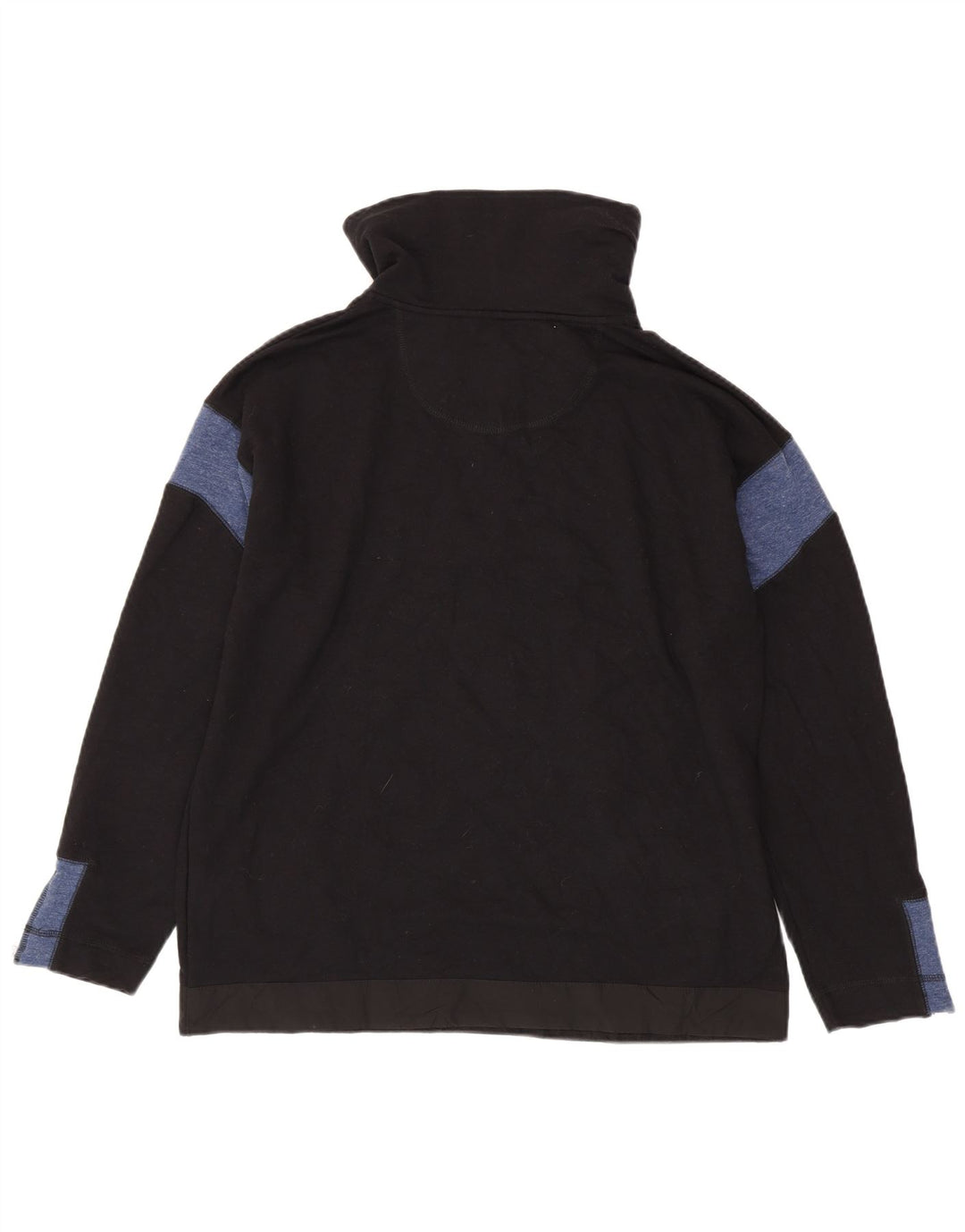 Nautica Sudadera con cuello y cremallera para hombre Jersey de algodón color block mediano negro