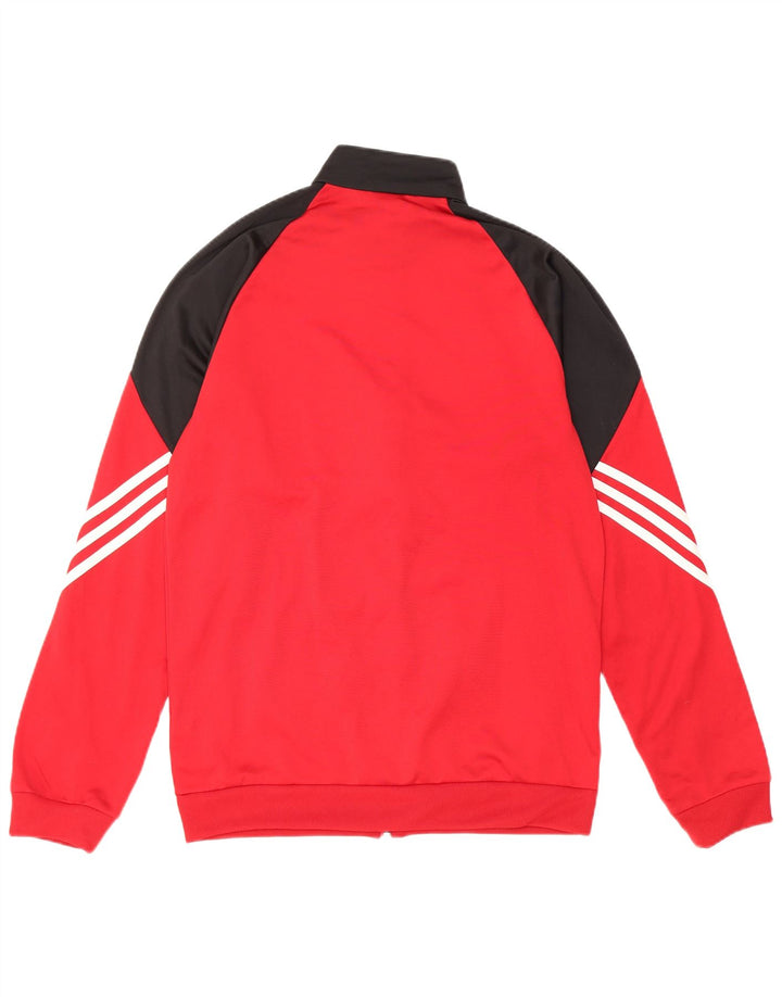 Adidas Hombre Chándal Top Chaqueta Pequeña Rojo Colorblock Poliéster