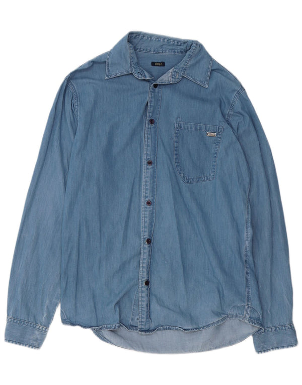 RIFLE Mens Denim Shirt Medium Blue