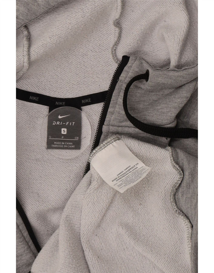Nike Mens Dri Fit Zip Sudadera con capucha suéter pequeño gris moteado poliéster