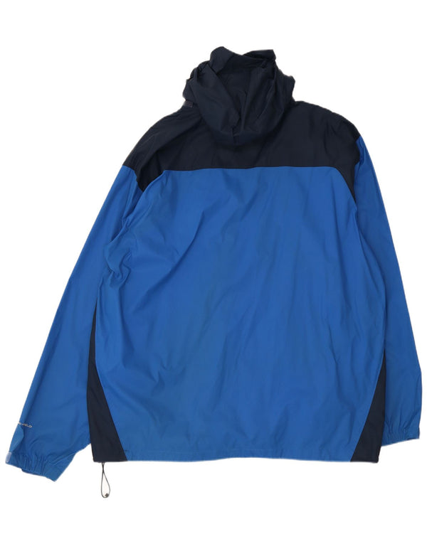 Columbia Chubasquero con capucha para hombre UK 42 XL Nylon color block azul