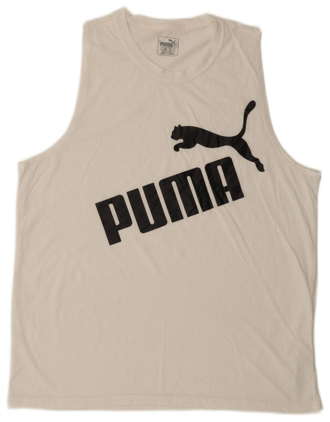 PUMA Camiseta sin mangas gráfica para hombre XL Blanco