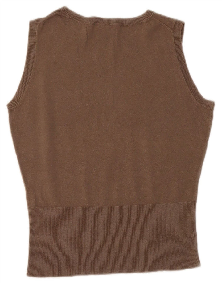 Gap Camiseta sin mangas para mujer UK 12 Algodón marrón medio