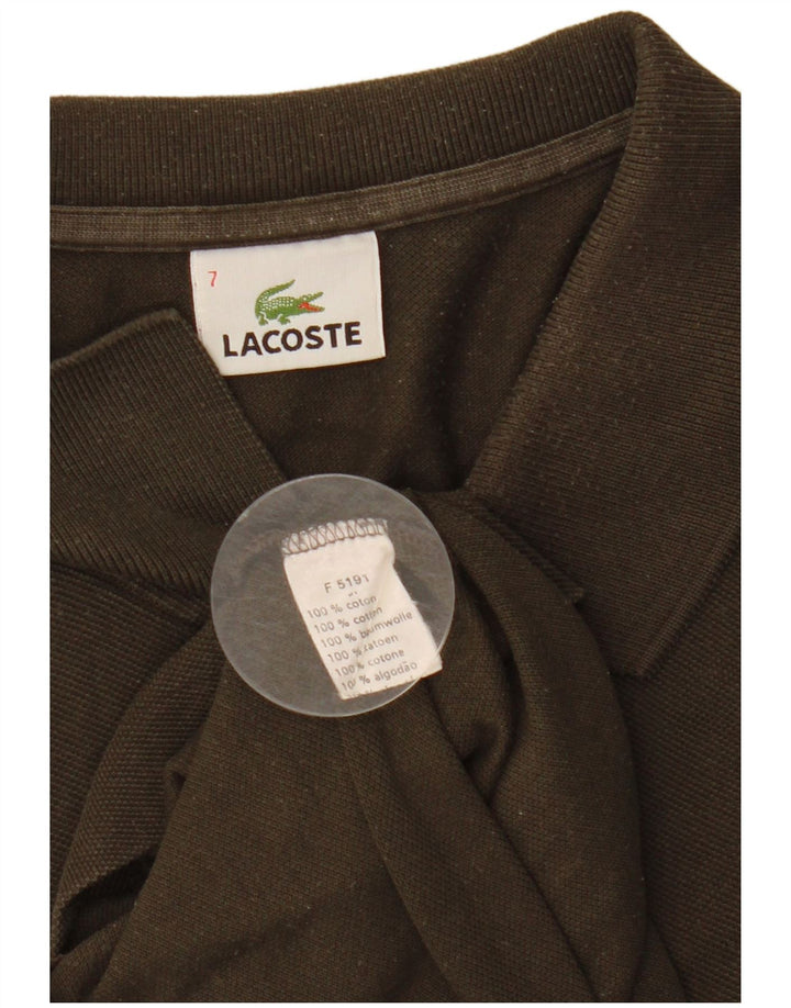LACOSTE Polo para hombre Talla 7 2XL Algodón caqui