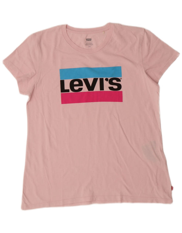 Levi's Camiseta gráfica para mujer Top UK 46 Large Pink