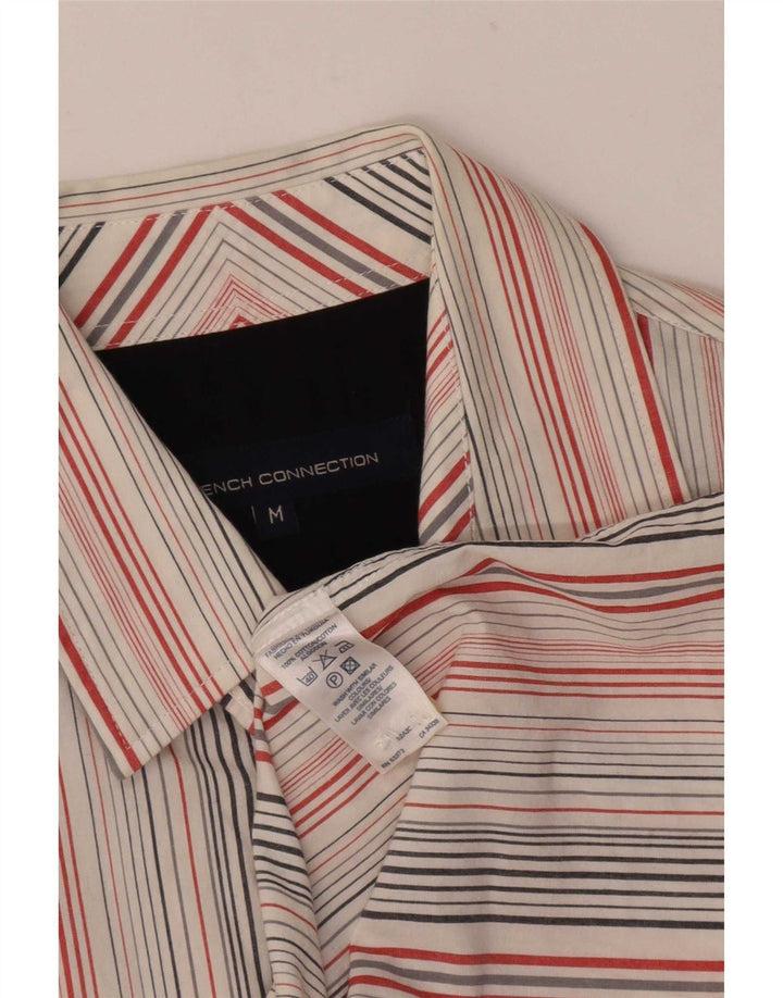Camisa de hombre French Connection de algodón a rayas diplomáticas mediana blanca