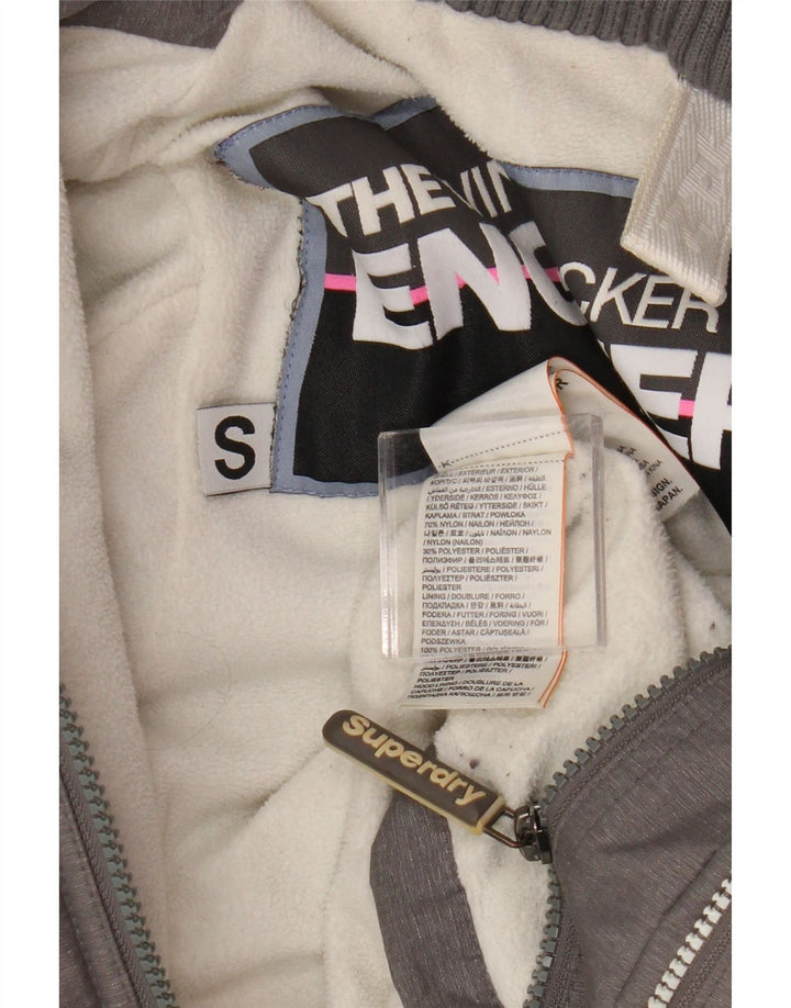 Superdry Mujer Windattacker Graphic Chaqueta Cortavientos UK 40 Small Gris