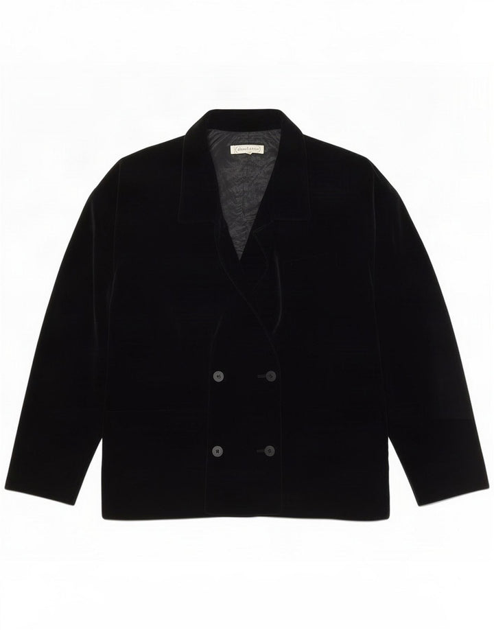 Chaqueta tipo blazer con doble botonadura de terciopelo para mujer Deni-Cler IT 42 Medium Black