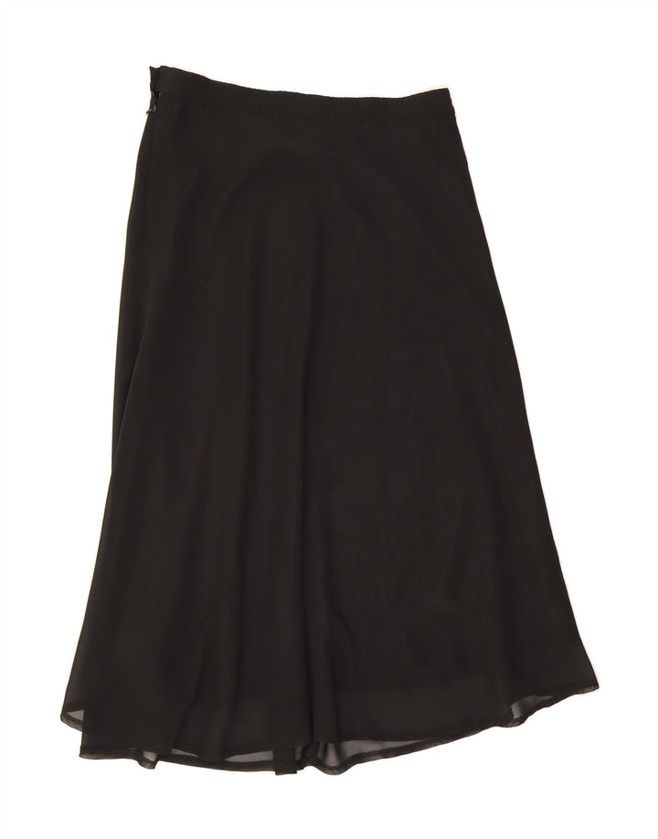 VINTAGE Womens A-Line Skirt UK 14 Large W32  Black Polyester Vintage Vintage and Second-Hand Vintage from Messina Hembry 