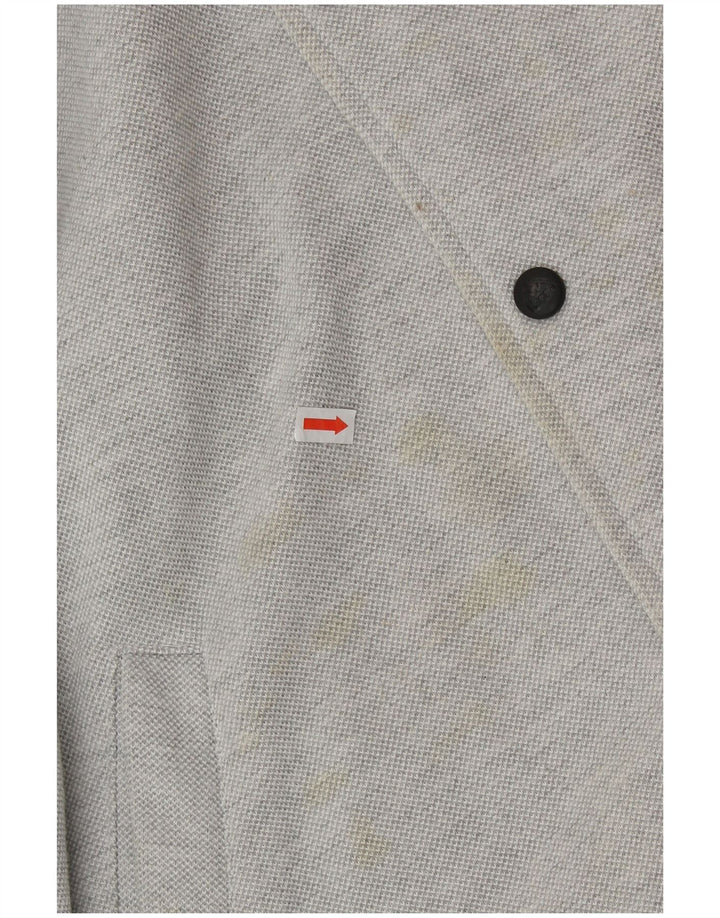 KAPPA Chaqueta universitaria holgada con estampado gráfico para hombre Bloque de color gris pequeño