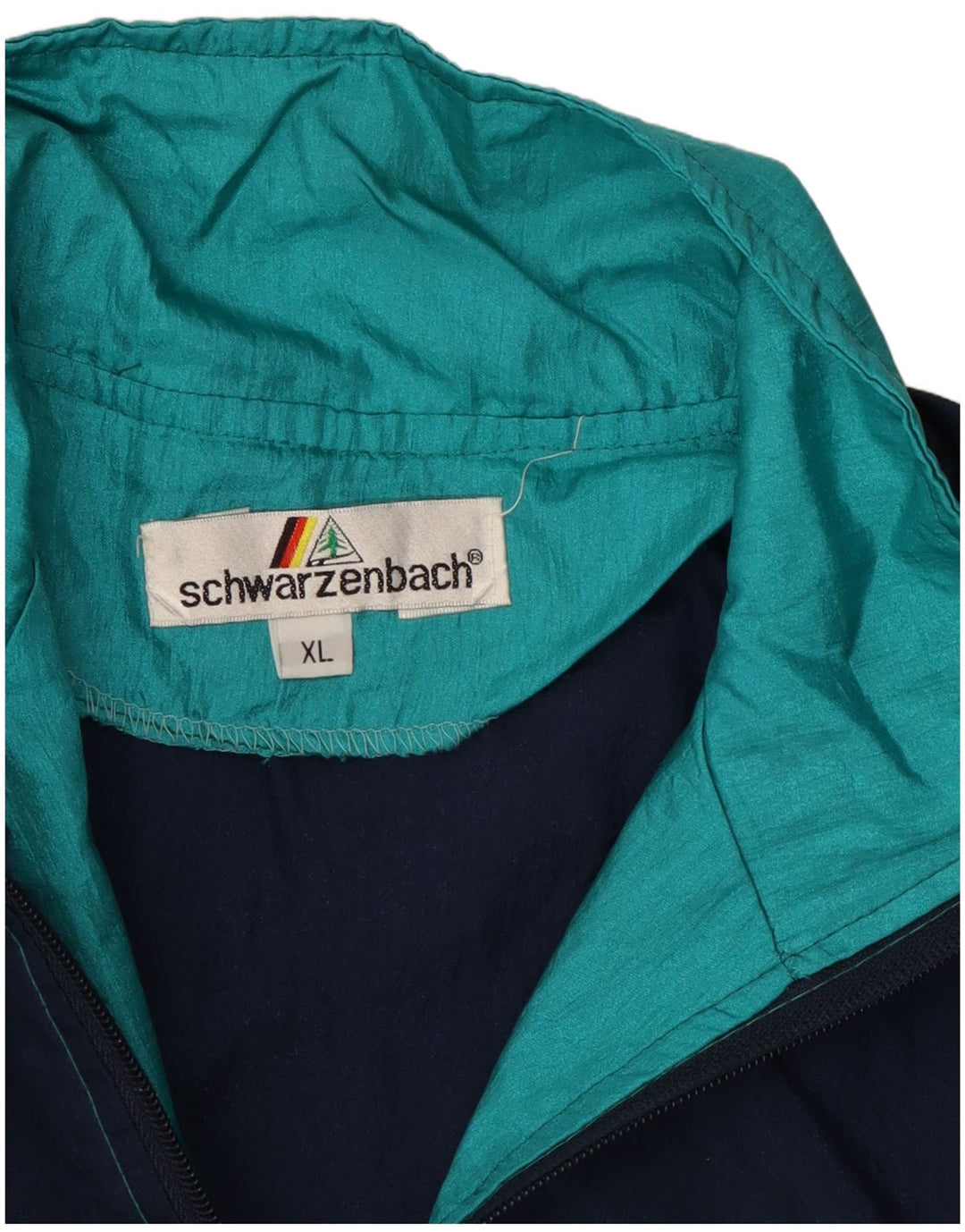 VINTAGE Chaqueta superior de chándal para hombre XL Bloque de color azul