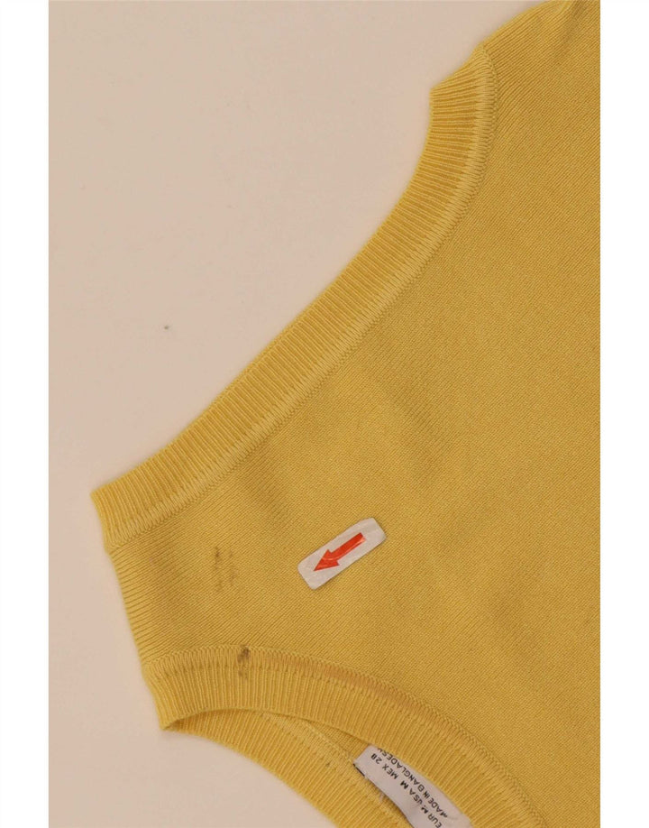 Zara Mujer Crop Vest Top UK 12 Viscosa Amarilla Mediana