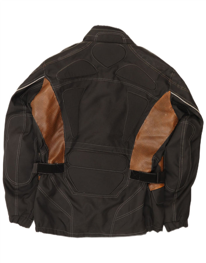 Vintage hombres Motorstyle Racer chaqueta Reino Unido 38 medio negro colorblock