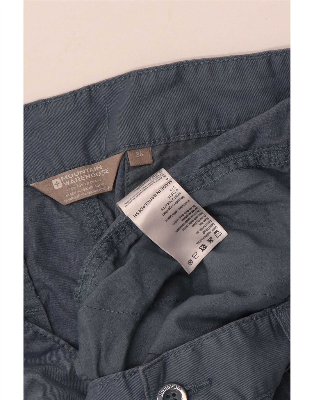 Pantalones cortos tipo cargo para hombre Mountain Warehouse W36 Algodón azul grande