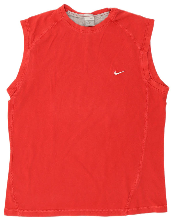 Nike - Camiseta sin mangas para hombre, talla 42/44, algodón rojo grande