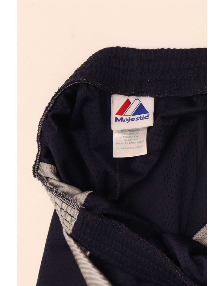 Majestic Shorts deportivos para hombre Poliéster color block azul marino mediano
