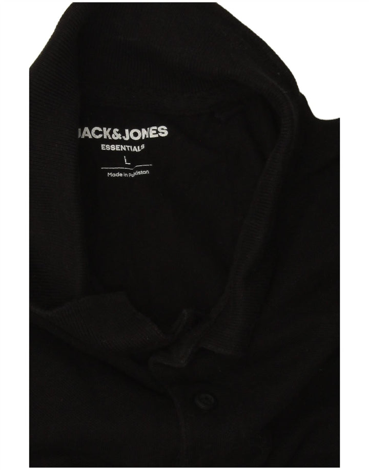 Polo Jack & Jones para hombre de algodón negro grande