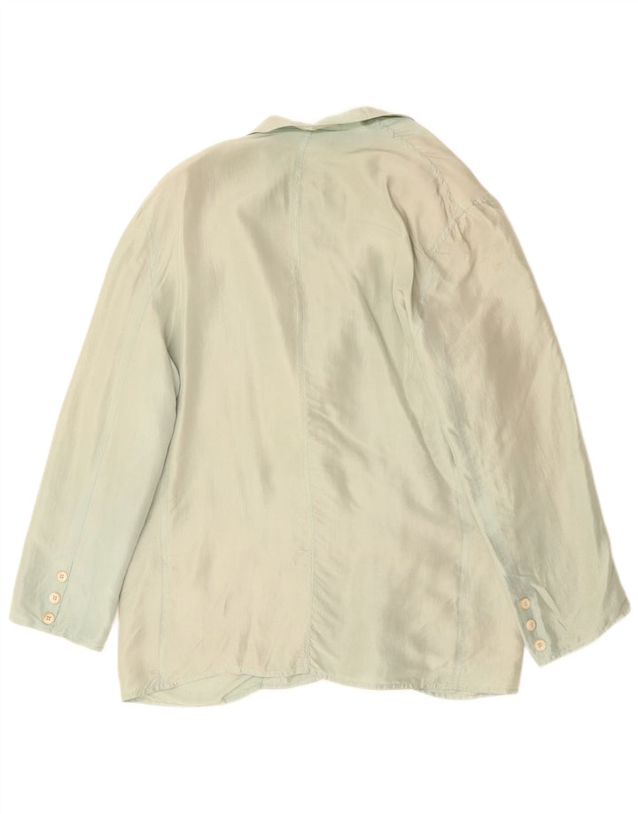 KRIZIA Chaqueta tipo blazer de 2 botones para mujer IT 46 Grande Verde