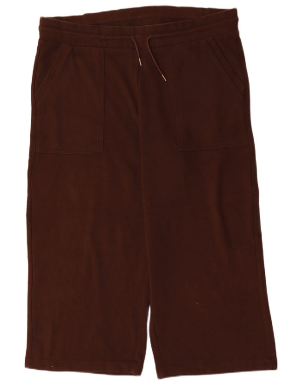 Marks & Spencer Pantalones de chándal cortos para mujer UK 22 3XL Marrón Poliéster