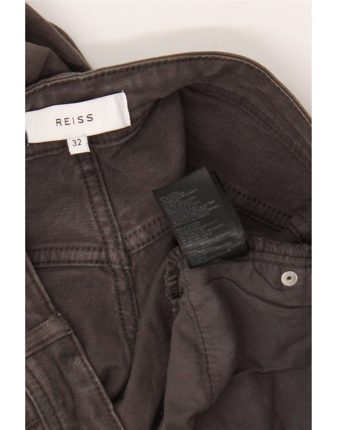 Vaqueros ajustados para hombre Reiss W32 L32 Algodón gris