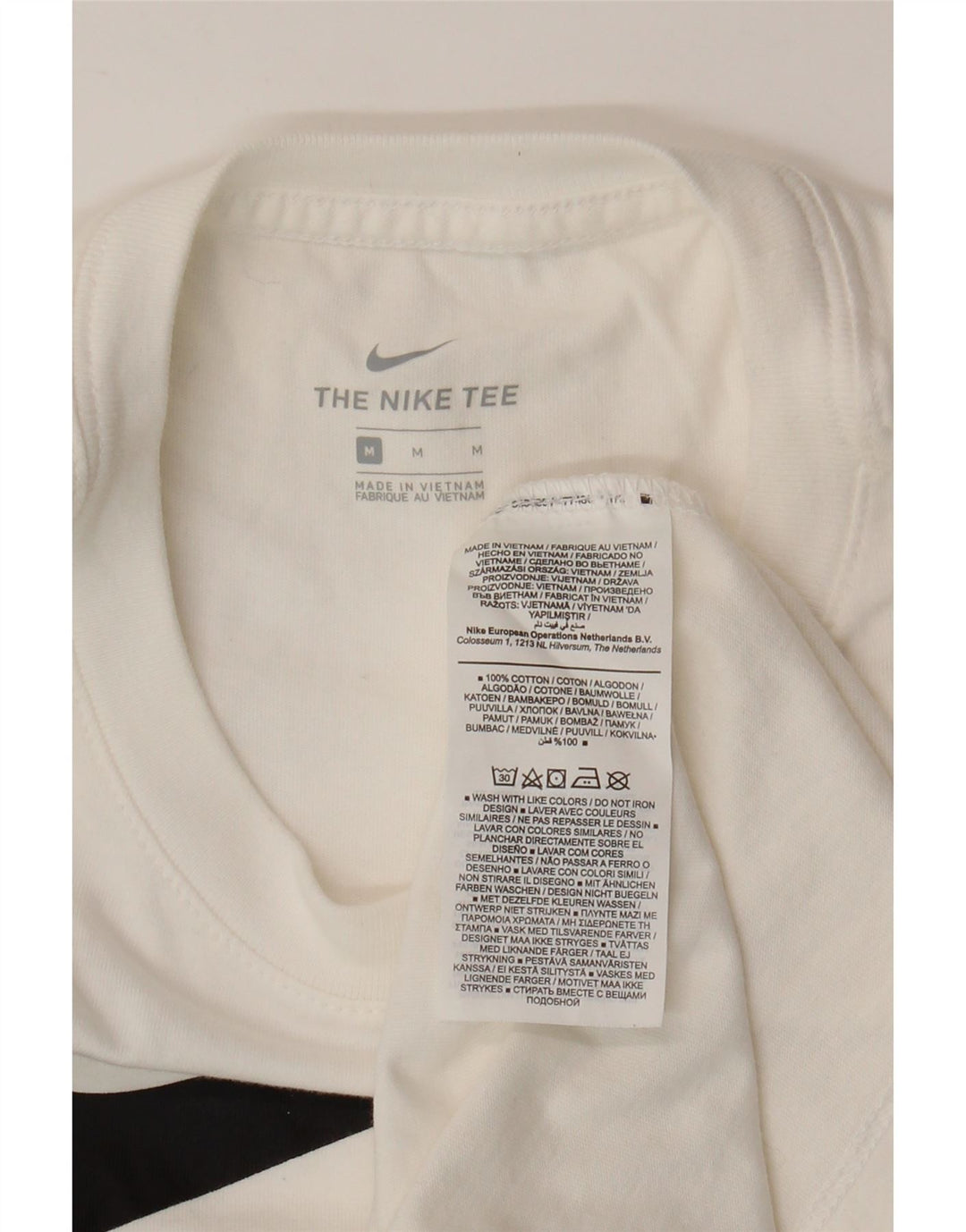 NIKE Camiseta gráfica para mujer Top UK 12 Medium White Cotton