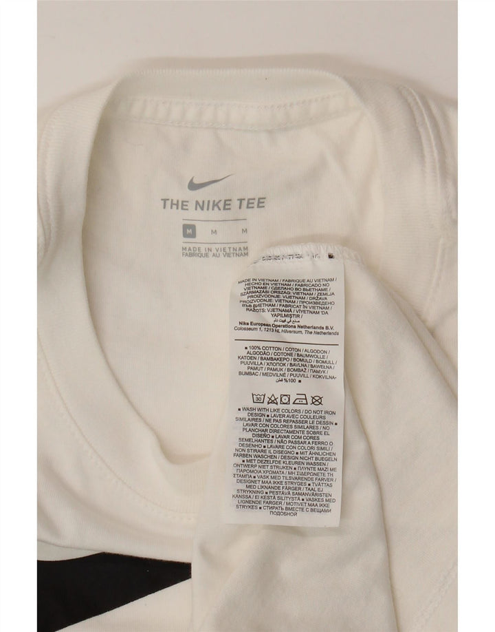 NIKE Camiseta gráfica para mujer Top UK 12 Medium White Cotton