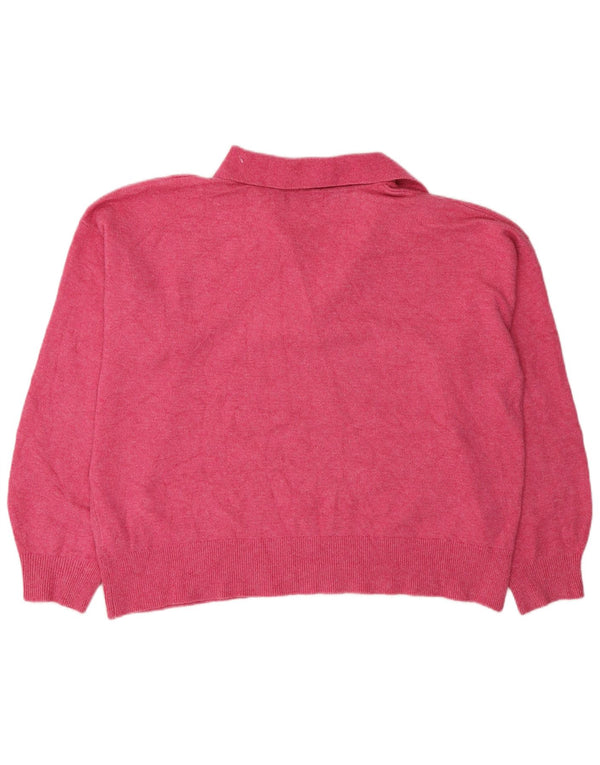 Marks & Spencer Suéter tipo jersey con cuello tipo polo para mujer UK 46 Poliéster rosa grande