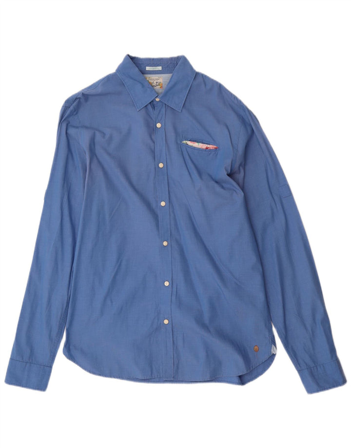 Camisa Scotch & Soda Hombre Grande Azul Algodón