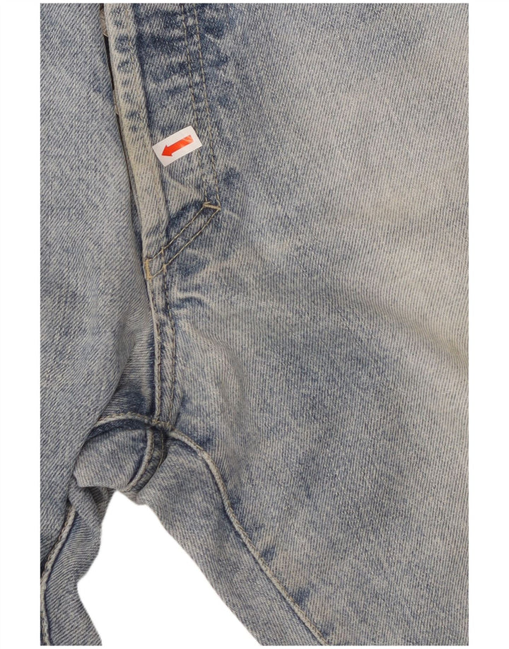 VERSACE Vaqueros rectos desgastados para hombre W34 L33 Algodón azul