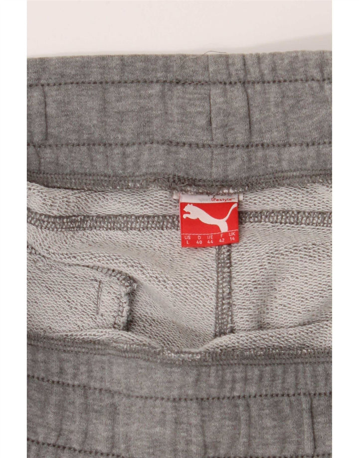 Puma - Pantalones cortos deportivos para mujer, talla 40, talla grande, W32, color gris