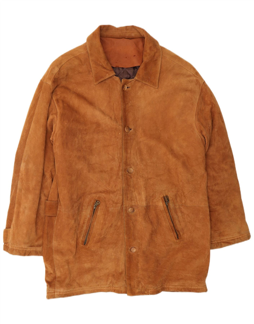 VINTAGE Chaqueta de ante para hombre IT 52 XL Cuero beige