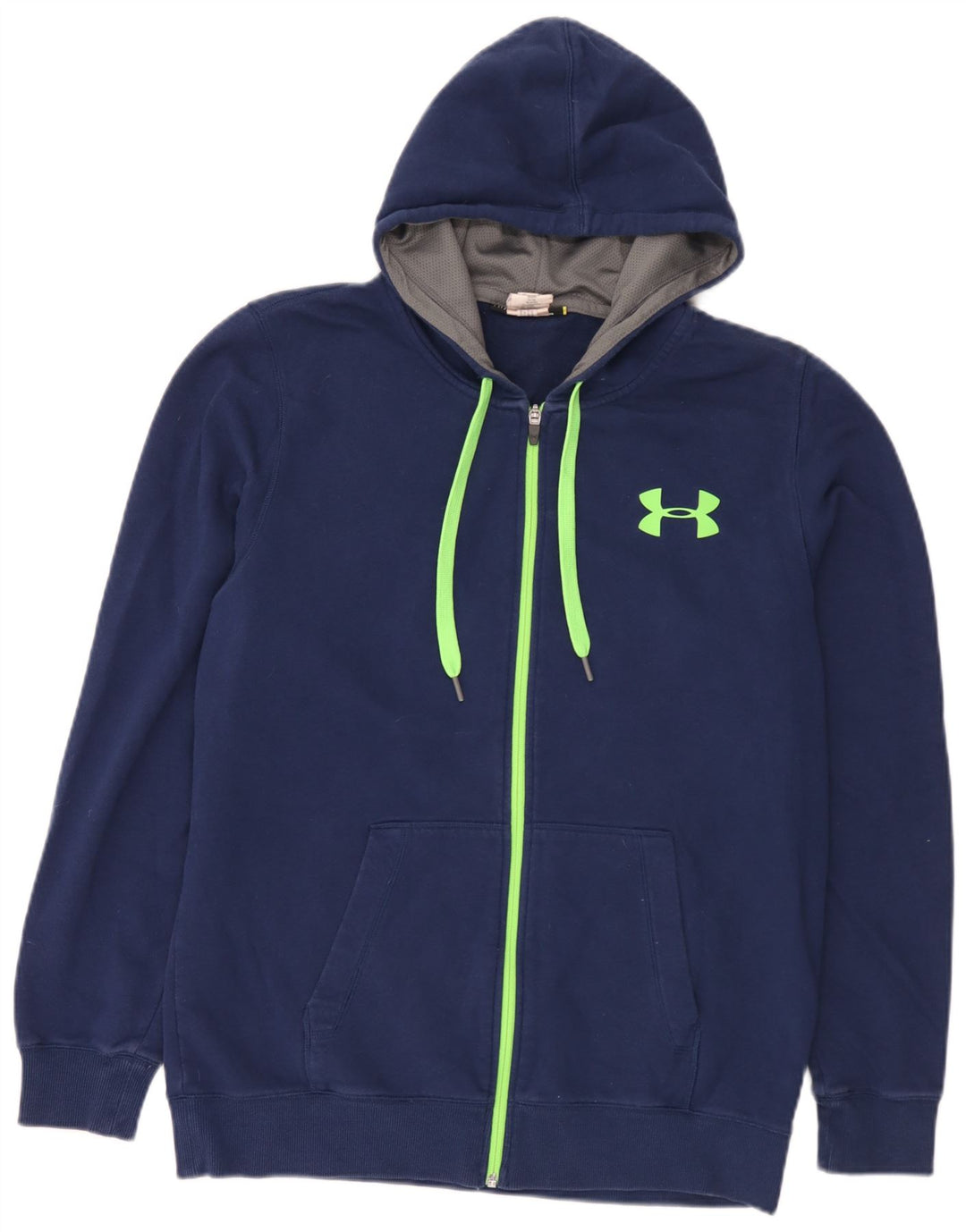 Under Armour Sudadera con capucha y cremallera para hombre, talla grande, algodón azul