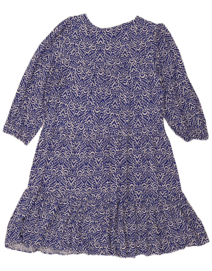 Phase Eight Vestido acampanado con patrón abstracto para mujer UK 40 Azul medio