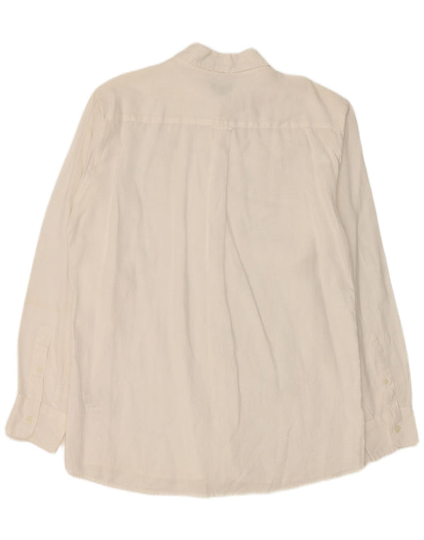 Jaeger Mens Shirt Medium White Linen