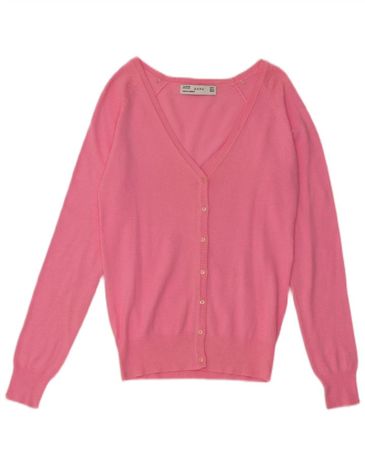 Zara Mujer Cárdigan Suéter UK 10 Small Rosa