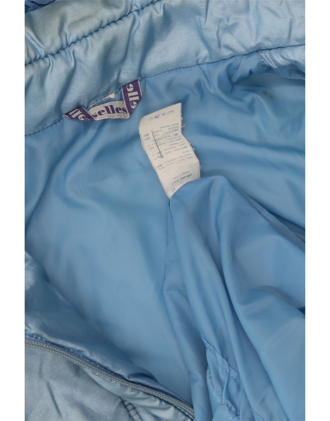 Chaqueta acolchada con capucha para hombre Ellesse UK 38 Nylon color block azul mediano