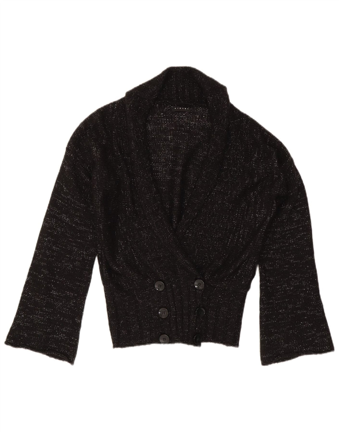 Sisley Suéter Cárdigan para Mujer UK 44 Mediano Negro Moteado