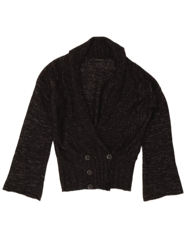 Sisley Suéter Cárdigan para Mujer UK 44 Mediano Negro Moteado
